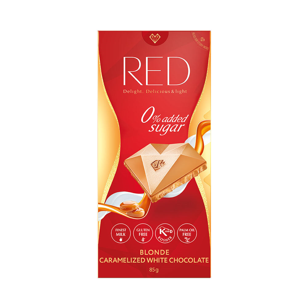 Chocolat blanc caramélisé 85 g - ROUGE