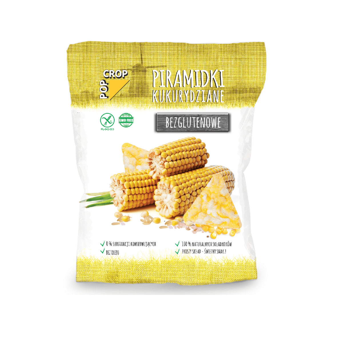 Gluten-free corn pyramids 80 g - POPCROP