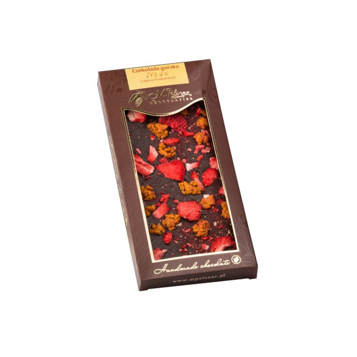 Dark chocolate 704% quince and strawberry 85 g - PELCZAR