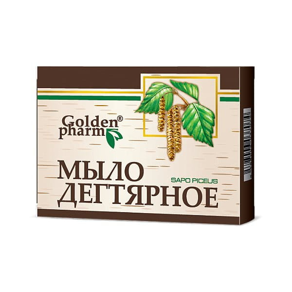 GOLDEN PHARM tar soap in cubes 70g (Ukraine)