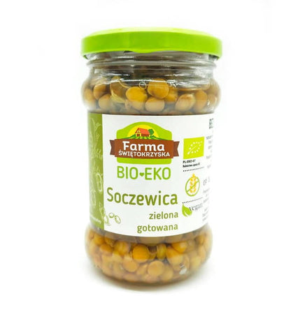 LENTILLES VERTES BIOLOGIQUES SANS GLUTEN 300g (195g) (POT) - FERME ŚWIĘTOKRZYSKA