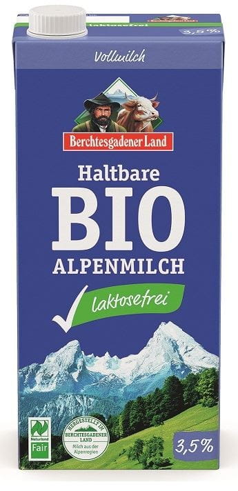 LAIT UHT AVEC MOINS DE LACTOSE (au moins 3,5% de M.G.) BIO 1 L - BERCHTESGADENER LAND