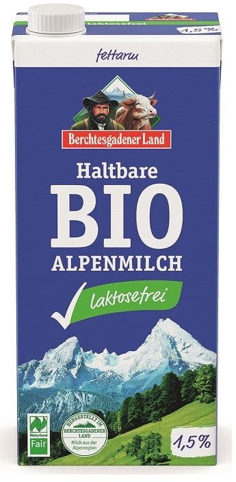 UHT MILK WITH LESS LACTOSE (at least 1.5% FAT) ORGANIC 1 L - BERCHTESGADENER LAND