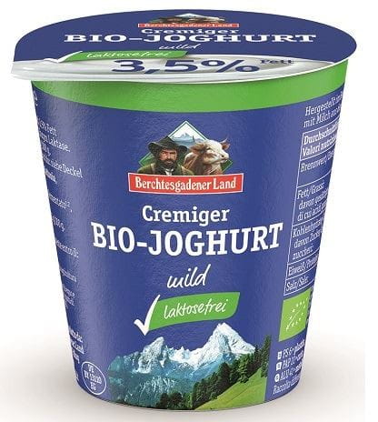 YAOURT NATUREL À FAIBLE TENEUR EN LACTOSE 3,5 % DE MATIÈRES GRASSES BIO 150 g - BERCHTESGADENER LAND