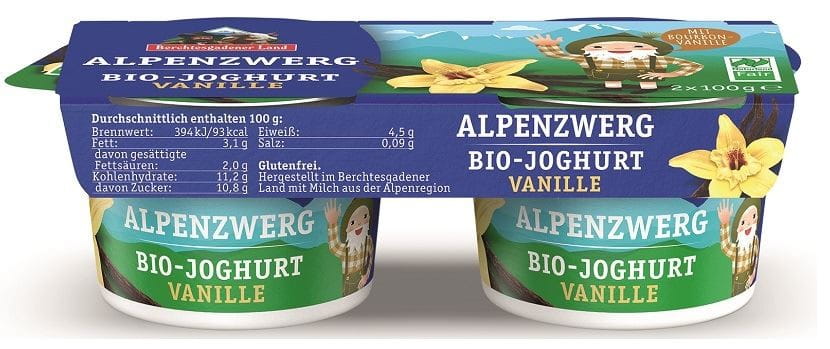 VANILLE JOGHURT (3,9 % FETT IN MILCH) BIO GLUTENFREI (2 x 100 g) 200 g - BERCHTESGADENER LAND