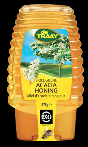 ACACIA NECTAR HONEY WITH ORGANIC DISPENSER 375 g - DE TRAAY