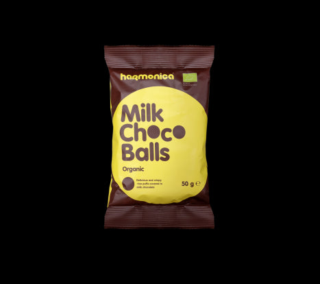 RICE BALLS IN MILK CHOCOLATE ORGANIC 50 g - HARMONICA