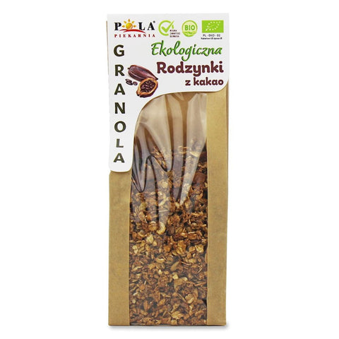 GRANOLA RAISINS - COCOA WITH NO ADDED SUGAR ORGANIC 200 g - POLA BAKERY