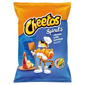 CHEETOS SPIRALS MAIS CRUNCHES MIT KÄSE- UND KETCHUP-GESCHMACK 80 G 20 STÜCK