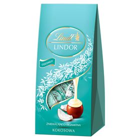 LINDT LINDOR KOKOSMILCH-SCHOKOLADENPRALINEN MIT FÜLLUNG 100 G