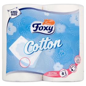 5-lagiges Toilettenpapier aus Foxy-Baumwolle, 4 Rollen