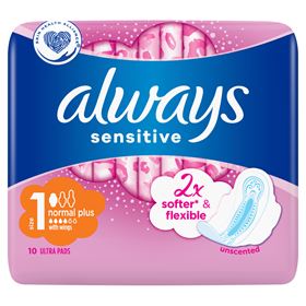 ALWAYS ULTRA SENSITIVE NORMAL (GRÖSSE 1) Damenbinden mit Flügeln