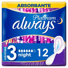 ALWAYS PLATINUM ULTRA NIGHT Damenbinden MIT FLÜGELN 12 ST