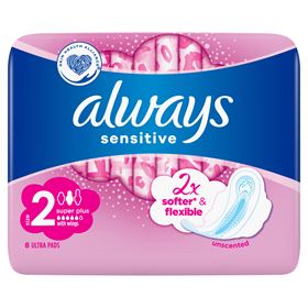 ALWAYS SENSITIVE LONG ULTRA Damenbinden MIT FLÜGELN, 8 STÜCK