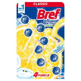 BREF WC POWER AKTIV WASCH- UND DUFTANHÄNGER FÜR WC GLÜHBIRNEN SAFT ZITRONE 50 G 4 STÜCK