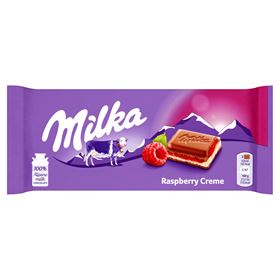 MILKA MILCHSCHOKOLADE MIT HIMBEERFÜLLUNG 100 G