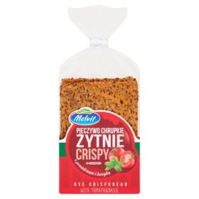 MELVIT Knuspriges Roggen-Knusperbrot mit Tomaten und Basilikum, 130 g