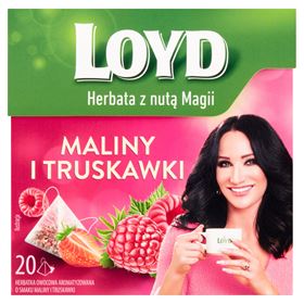 LOYD FRUIT TEE AROMATISIERTE HIMBEER- UND ERDBEERPYRAMIDE 20 BEUTEL 10 STÜCK