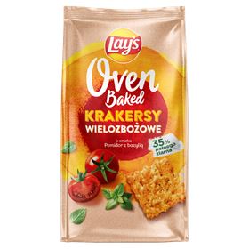 LAY'S OFENGEBACKENE CRACKER MIT TOMATENGESCHMACK MIT BASILIKUM 80 G 12 STÜCK