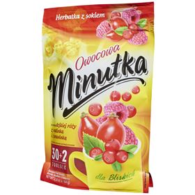 FRUIT MINUTE WILD ROSE MIT HIMBEER-CRANBERRY-TEE MIT SAFT 64 G (32 BEUTEL)