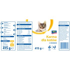 ARO NASSFUTTER FÜR KATZEN MIT GEFLÜGEL 415 G 10 STÜCK