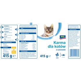 ARO NASSFUTTER FÜR KATZEN MIT LACHS 415 G 10 STÜCK