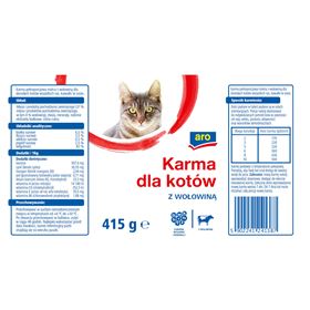 ARO NASS ALLEINFUTTER MIT RIND FÜR ERWACHSENE KATZEN ALLER RASSEN, PUNCHES IN SAUCE 415 G