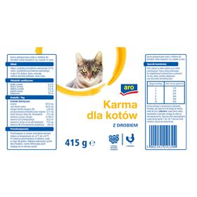 ARO NASS ALLEINFUTTER MIT GEFLÜGEL FÜR ERWACHSENE KATZEN ALLER RASSEN, STÜCKE IN SAUCE 415 G