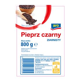 ARO SCHWARZES PFEFFERKÖRNER 800 G