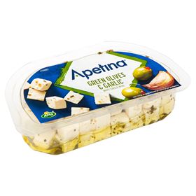 ARLA APETINA WEISSER MEDITERRANER KÄSE IN ÖL-JUMP MIT OLIVEN UND KNOBLAUCH 100 G