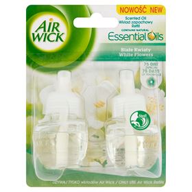 AIR WICK ELEKTRISCHER LUFTERFRISCHER ERFRISCHER WEIßE BLUMEN 19 ML 2 STÜCK