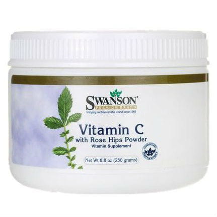 Vitamin C L-Säure - Ascorbinsäurepulver mit Hagebutte Vitamin C mit Hagebuttenpulver 250g SWANSON