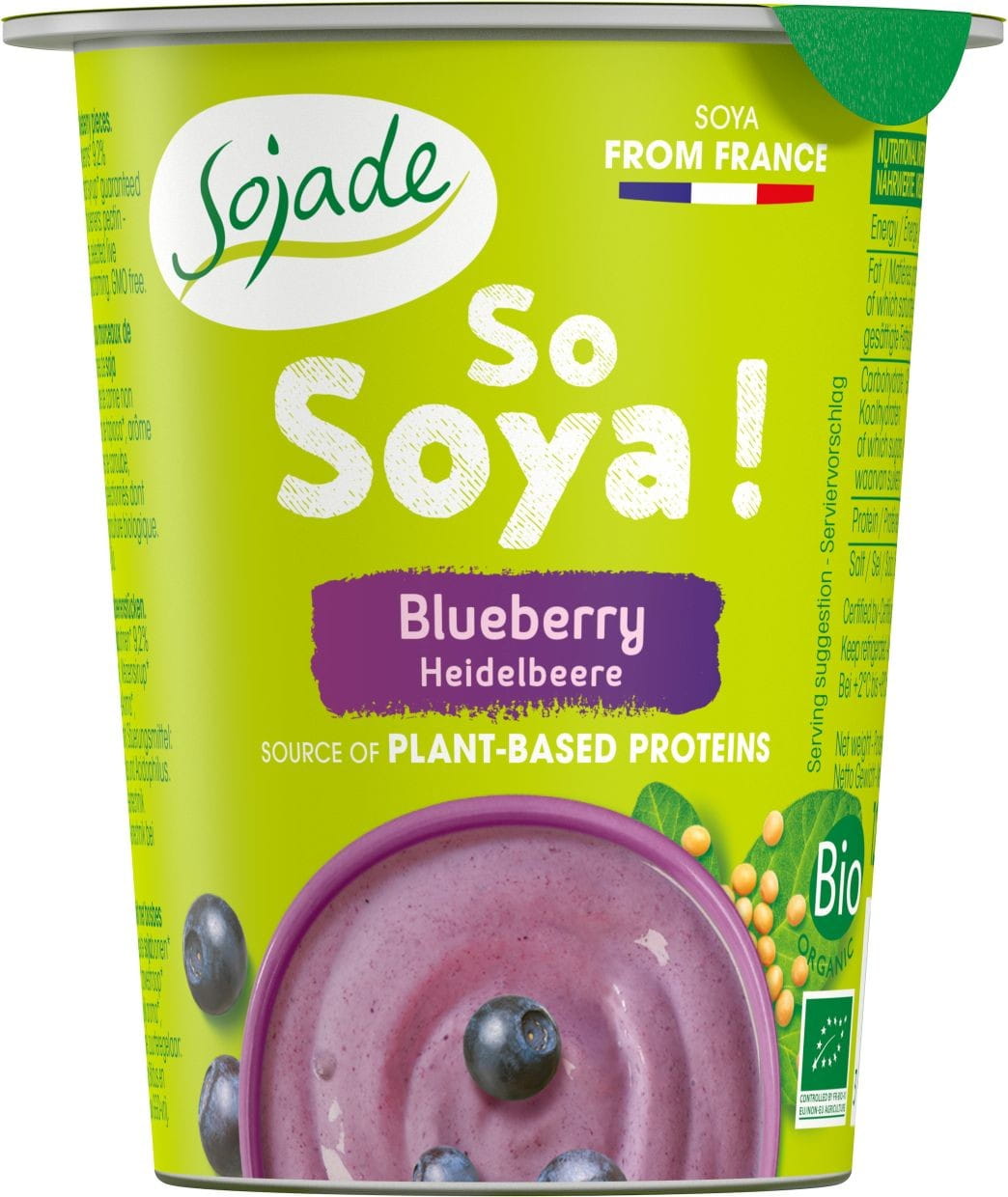 Glutenfreies Sojaprodukt mit Heidelbeeren BIO 125g - SOJADE