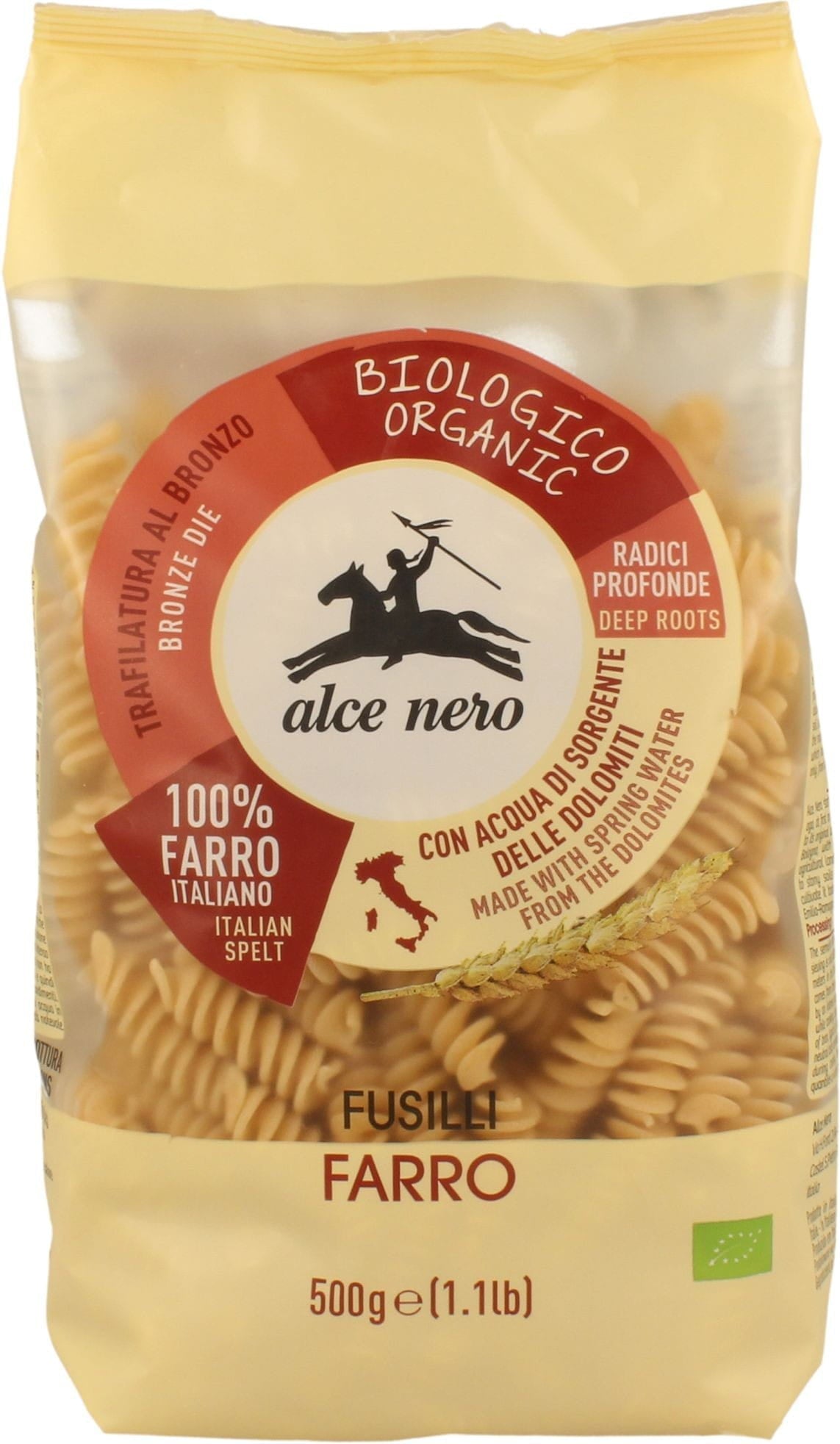 Fusilli (Dinkel) Nudeln BIO 500 g - ALCE NERO