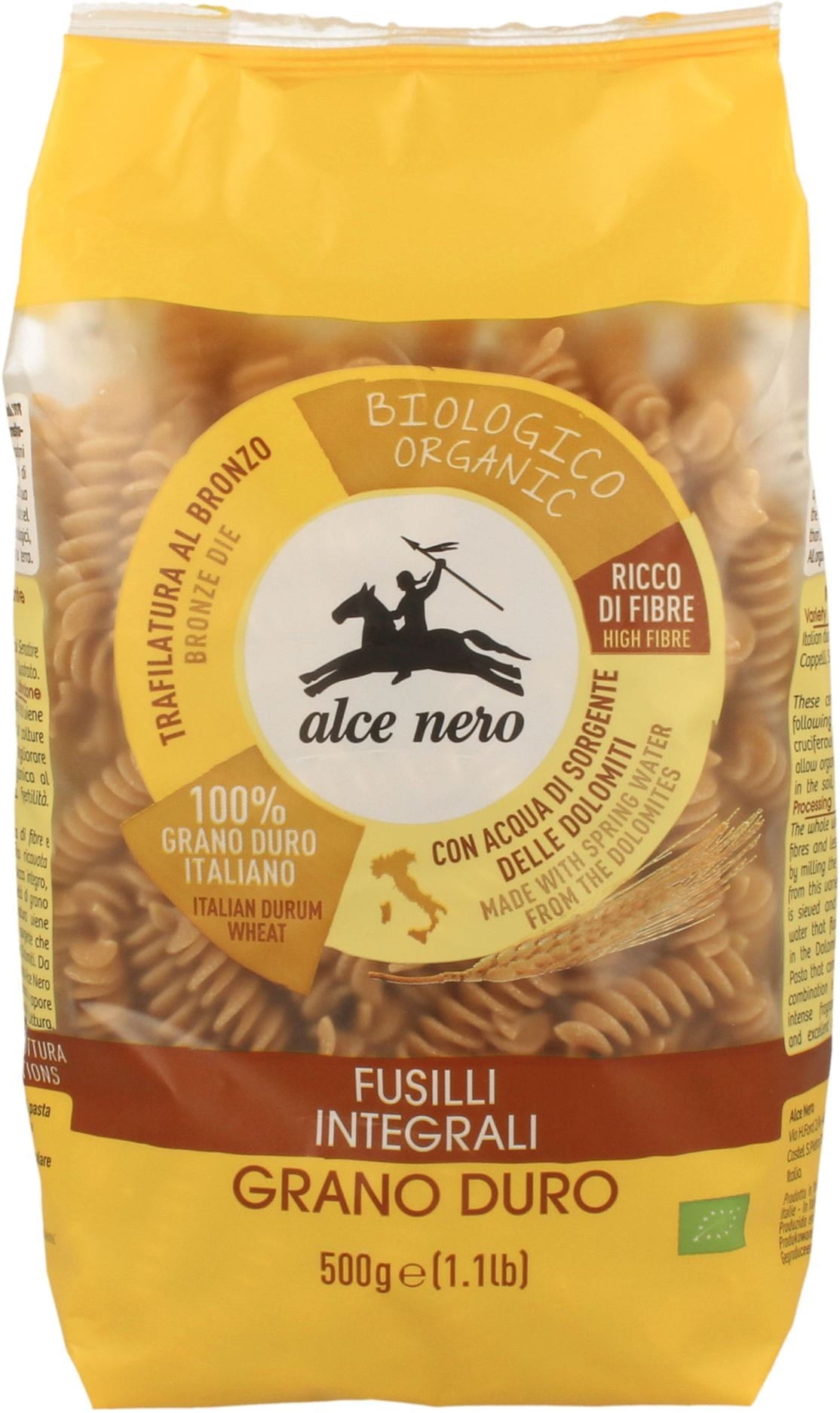 Vollkorngrießnudeln BIO 500 g - ALCE NERO