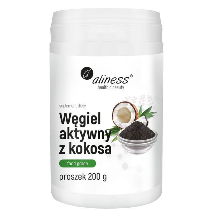 Kokosnuss-Aktivkohle in Lebensmittelqualität 300 MG Pulver 200 g ALINESS