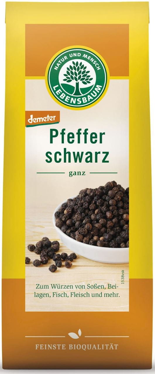 Schwarze Pfefferkörner BIO 50 g - LEBENSBAUM