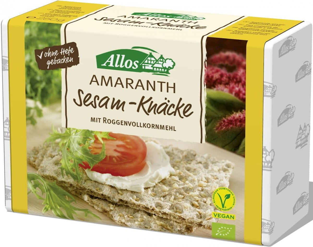 Amaranth-Knäckebrot mit Sesam BIO 250 g - ALLOS