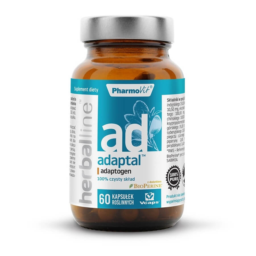 Adaptal adaptogen mit dem Zusatz von Bioperin 60 Kapseln vcaps PHARMOVIT HERBALLINE