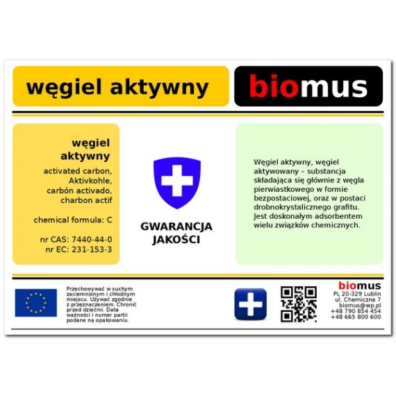 Aktivkohle WG 12 Granulat 1kg BIOMUS